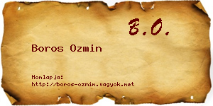 Boros Ozmin névjegykártya
